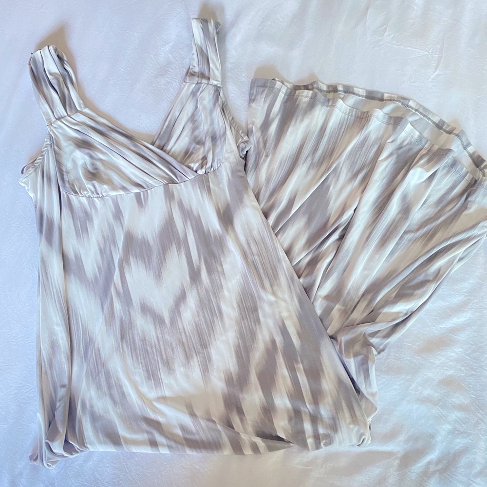 Maxi Flowey Chevron Tie Dye Printed Dress